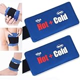 Hilph Gel Kühlakkus Kühlpads für Verletzungen mit Klettverschluss, Kalt & Warm Kompresse Eisbeutel Kühlkompresse Kühlpacks coolpack für Handgelenk, Arm, Knie, Knöchel, Hals, Ellbogen - 2 Stück