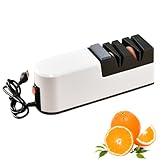 Xinlie Elektrischer Messerschärfer Profi-Diamant Messerschärfer Knife Sharpener Electric Messerschleifer Messer Schärfen für Restaurieren,Polieren,Messer und Scheren (Weiß)