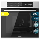 Cecotec Einbau-Backofen Pyrolyse 73L Bolero Hexa P516000 Line. 3250W, 14 Funktionen, Dual Display, Pizza- und Airfryer-Master, Kühlgebläse, Schnellaufheizfunktion, Abtau-Modus, Umluft, Eco-Modus