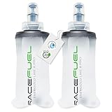 RaceFuel faltbare Trinkflasche Gelflasche, Soft Flask BPA-frei, mit RaceFuel Energy Gel Rezept QR-Code, perfekt zum Laufen, Marathon, Triathlon und Radfahren (2 Stück, 150ml)