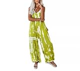 SUYUKU Damen-Overall, Boho-Kunst, lockere Latzhose, lässig, weicher Overall, Druck, Damen-Playsuit, Baggy, verstellbare Träger, Damen-Overall mit Taschen, S-3XL, gelb, S