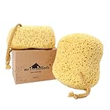 myHomeBody Badeschwamm, Luffaschwamm, Körperschwamm für Dusche, große Größe, viel Schaum, kurvig, 2 Stück
