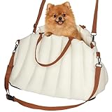 PawHut Hundetasche Hundetragetasche mit Sicherheitsgurt, rutschfestem Boden, Kissen, Hunde Autositz für Rückbank und Vordersitz, Abnehmbarer waschbarer Hundesitz für Kleine Hunde und Katzen Haustiere