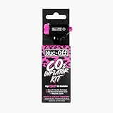 Muc-Off CO2 Inflator Kit, Rennrad - Co2 Pumpe Fahrrad für Rennräder mit Presta- oder Schrader- Fahrrad Ventilen - Inklusive 2 Co2 Kartuschen Fahrrad, Pumpenkopf und Hülle.