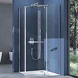 doporro Fünfeckdusche Duschkabine Rav08K 90x90x195 Duschabtrennung ESG-Sicherheitsglas Klarglas inkl. Easy-Clean-Beschichtung
