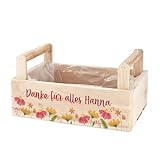 Herz & Heim® Geschenk-Körbchen mit Blumenmotiv und eigenem Wunschtext personalisiert zu jedem Anlass