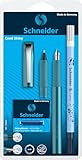Schneider 74864 Ceod Shiny Schreibset mit Füller, Tintenroller, Tintenkiller (Rechts- und Linkshänder, M-Feder, inkl. Tintenpatronen königsblau) teal