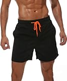 Badehose Herren Badeshorts Freizeit Strandshorts Badehosen Herren Board Shorts Badehosen Männer | Schnelltrocknend | Mesh-Futter | Kontrastierender Kordelzug | Badeshorts für Heren Kurz