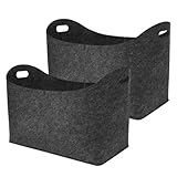 Kaminholzkorb aus Filz, 2er Set Kaminholz-Tragetaschen, faltbarer Holzträgerhalter, vielseitiger -Organizer, perfekt für Kleidung und Spielzeug, Aufbewahrungslösung für den Innen- und Außenbereich