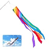 Regenbogen Windsack Flagge, Bunten Streifen Windsack, Windsocken für den Außenbereich, Winddicht Regenfest Windfahne, Streifen Wind Socken, Freien Hängendes Dekor für Garten, Hinterhof, Zelt, Camping
