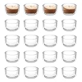 Dalephoric 20 Stück Teelichtgläser Set, Teelichthalter Glas 4,5cm Dm x 2,5cm, Teelichtgläser Transparent, Kerzengläser, Teelichter Glas, Kerzenhalter Gläser, für Hochzeit, Geburtstag, Tischdekoration