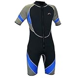 Scubatec Neoprenanzug Neopren Shorty 3 mm mit Front-Reißverschluss schwarz/blau/grau