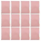 Supvox 48 Beschreibbare und Abwischbare Registerblätter aus Kunststoff A5 für 20 Ring Ordner Transparente Trennblätter für Schüler Lehrer Büro und Zuhause