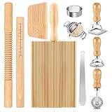 Holz Pastas Werkzeug Set Nudelholz mit Waage Gnocchi Board Teigschaber und Ravioli Stempel Set für Home Cooking People