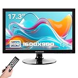 Ulrhzar 17.3 Zoll PC-Bildschirm Monitore 1600x900 60Hz CCTV Monitors，mit Audio/VESA/HDMI/VGA/USB-C for fire Stick,USB Media Player,Eingebauter Lautsprecher, Laptop-Monitor erweitern