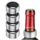 Cable Technologies 4 Teile Edelstahl-Tropfring, PRO Wine Sicherer und langlebiger Weinring, Champagner-Weinflaschen-Zubehör für zuhause, Bar oder Restaurant