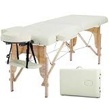 BestMassage Tragbare Massageliege für Massage, 2-lagiges Wimpernbett, Spa-Tisch 61 cm breit, verstellbares Wohnzimmerbett mit Vlies-Tasche für Spa, Fußmassage, Pflege
