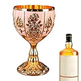Generisch Mini-Kelchkelch, Mini-Kelchbecher,30 ml Weingläser im Vintage-Stil aus Zinklegierung - Retro-Ornamente für Zuhause, Bar, Hochzeit, Kelchgeschenk, Weinbecher für Bier, Cocktail, Whiskey