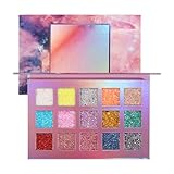 All-Set-Lidschatten-Palette - 15 Farben Make-up-Augen-Set mit hochpigmentiertem Glitzer,Bright Creme Shimmer Metal Reise-Lidschatten-Palette, Make-up-Lidschatten-Kosmetik-Geschenkset Eastuy