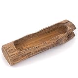 DESIGN DELIGHTS NATURHOLZSCHALE Fiore 40 | Teakholz, 40x13 cm (BxT) | längliche Holzschale, Servierschale, Teakschale, Natur Dekoschale, Wurzelholz Schale