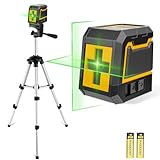 Kreuzlinienlaser mit Stativ,ASOBRIS Laser-Wasserwaage Selbstnivellierend Linienlaser Grün, Vertikale und Horizontale Laser Level für Baustellen und Heimwerkerprojekt Batterie Enthalten (Grün)