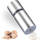 ZOLMER® Muskatnuss Mühle mit Vorratsbehälter I Extra scharfes Mahlwerk für feinstes Muskatpulver I Muskatmühle aus Edelstahl für Muskatnüsse I Muskatreibe