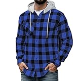 CUTeFiorino Men's Casual Thick Shirt Jacket Long Sleeve Plaid Winter Spring & Fall Sports & Outdoor Street Clothing Tennisjacke Herren (Blue, L)