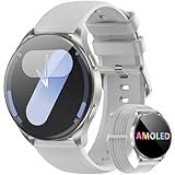 Blackview Smartwatch Herren Damen, 1,43'' AMOLED-Bildschirm, Virtuelle Always-On-Uhr, Fitnessuhr mit Telefonfunktion, tätigen/empfangen, Sportuhr, Schrittzähler, Puls-Schlaf-Monitor, für Android iOS