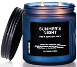 M&SENSE Sommernacht Duftkerze im Glas, Natürliche Sojakerze mit zwei Dochte, 330g große Patchouli Kerzen bis zu 70 Std. Brenndauer, Kerzengeschenke für Frauen, Männer