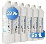 Nanoprotect Isopropanol 99,9% | 6 x 1 Liter Reiniger | Hochprozentiger Isopropylalkohol | IPA Reinigungsalkohol für Haushalt und Elektronik | Made in Germany