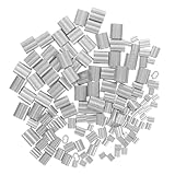 TOPBATHY 150 Stück Drahtseilklemme Aus Aluminium Drahtschlaufe Kabelklemmen Aus Aluminium Kabelcrimphülse Kabelkrimpleeves Aderendhülsen-kit Crimpen Aus Aluminium Aluminiumhülsen Silver