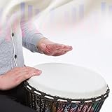 Trommelfell Aus Ziegenleder Buschtrommel 8/10 Zoll Afrikanisch Inspirierte Musik Djembe Trommel, Anfänger für Tanzbegleitung Handtrommel(Large 8inch-D)