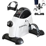 SPORTINATOR Mobility Mini Pedaltrainer | Heimtrainer für Beine & Arme | mit LCD-Display & einstellbarem Widerstand | rutschfest & kompakt | ideal für Fitness & Regeneration (Weiß)