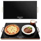 Heromind Warmhalteplatte 60x40 cm, 300W Elektrische Wärmeplatte mit Touchscreen, Temperatur einstellbar, Sicherheitsglas, für Küche & Buffet, Gastronomie geeignet