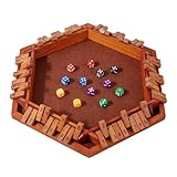 Shut the Box Classic Wooden Board Game with Dice - Educational Dice Game Great Family Board Games for 6 Players,10 Number Games for Kids & Adults,Premium Traditional Educational for Kids 3 4 5 6 Years
