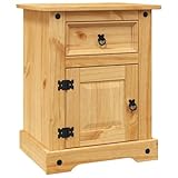 Wenjingqi Nachttisch Corona Range 243730, mexikanisches Kiefernholz, 53 x 39 x 66 cm, Braun