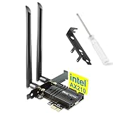 Ubit WLAN Karte, Intel Dreiband Bis zu 5400Mbit/s WLAN Karte mit Bluetooth 5.2 6GHz / 5GHz / 2.4GHz PCIe, MU-MIMO, OFDMA, Extrem Low Latency Unterstützung Win10 / 11