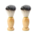 YIYIWANG 2 Stück Rasierpinsel Holzgriff Haar Rasierpinsel Herren mit Pinsel für Haar Salon Werkzeug Nassrasierpinsel für Männer