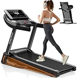 UMAY Laufband mit Steigung 14km/h, Laufband Für Zuhause Klappbar mit 3,0 PS Motor und 3 Steigungsstufen, Foldable Treadmill for Home mit 12 Trainingsprogrammen, Max Belastung 136KG