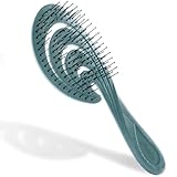 Ninabella Haarbürste ohne Ziepen für Damen, Männer & Kinder-Entwirrbürste für Locken, Lange Haare & Nasses Haar - Nachhaltige Detangler Bürste aus Recyceltem Material-Petrol
