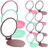 TOVINANNA Klappbarer Runder Kleiner Kosmetikspiegel 12 Stück Tragbarer Taschenspiegel mit Glatter Oberfläche für Mädchen Reisen und Makeup Zufällige Farbe Zufällige Farbe