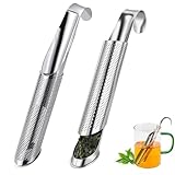 2 Stücks Teeei Für Losen Tee, Teeei Edelstahl,Feinmaschig Teestab Losen Tee, Tee Infuser, Teeei Edelstahl, Feinmaschig Teestab Tee-Sieb Mit Hakengriff(Detox Tee, Darjleeg Tee, Mate Tee