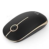 seenda Maus Kabellos, 2,4G Funkmaus mit 1600 DPI für PC/Laptop/MacBook/Linux, 3 Leise Tasten, Für Links- und Rechtshänder, 18 Monate Akkulaufzeit(Schwarz und Gold)