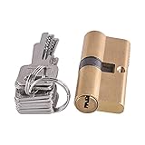 ZONSHJDKR Euro-Profilzylinder, Euro-Türschloss, Diebstahlsicherung, 65, 70, 80, 90, 115 mm, vorgespannter Zylinder, verlängerter Kern, 8 Schlüssel, Türzylinder(65mmz(32.5x32.5))