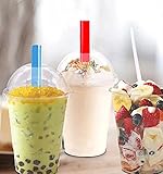 Ol-Gastro-Bedarf 50 Smoothiesbecher + Domdeckel mit Öffnung 400 ml, 0,4ml, PET, glasklar