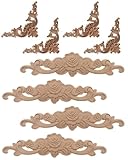 KGDUYC 8 pcs Holz Ornamente, Holzornamente für Möbel Vintage Ecke Holzschnitzerei Applique, für Möbel Bett Tür Fensterdekoration DIY Handgemacht