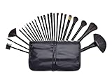 KanCai 24 Stück Natural Hair Professional Make-up Pinsel Set mit Etui (Schwarz)
