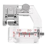 Nähmit - Verstellbarer Schrägbandeinfasser für Ihre Nähmaschine mit Schnellspanfuß - geeignet für Baumwoll & Satin Schrägbänder von 10mm - 40mm Breite (A21-Einfasser, 1 Stück)