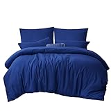 RUIKASI Bettwäsche 200x220 3teilig Blau - Königsblau Mikrofaser Bettwäsche-Sets Oeko-TEX, Bettbezüge 200 x 220cm + 2 Kissenbezüge 80x80cm mit Reißverschluss, Weich und Bügelfrei