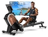 CHAOKE Rudergerät für Zuhause, Magnetisches Rudergerät, App-Kompatibel, Rowing Machine mit 16 Widerstandsstufen und Dual-Slide-Rail, Leicht zu Montieren, Belastbar bis 160KG